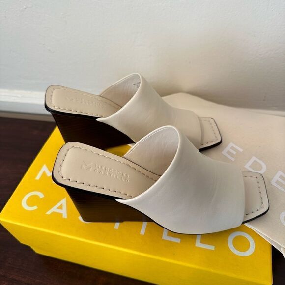 Mercedes Castillo leather upper& lining wedge sandal Brazilialuxe brand size 6,5 - Picture 13 of 15